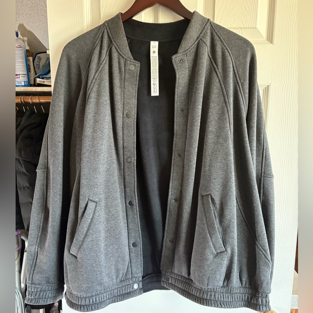 Lululemon - Plush Gray Scuba Oversized Varsity Jacket - Picture 5 of 5